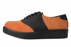 F9941 Black TUKskin™ & Orange Suede Saddle Oxford Women