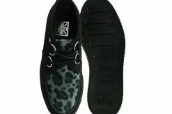 F9975 Women Black & Grey Leopard D-Ring Creeper