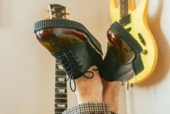 F9978 Black & Burgundy Rub-Off TUKskin™ Saddle Oxford