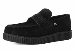 F9982 Black Suede Penny Loafer