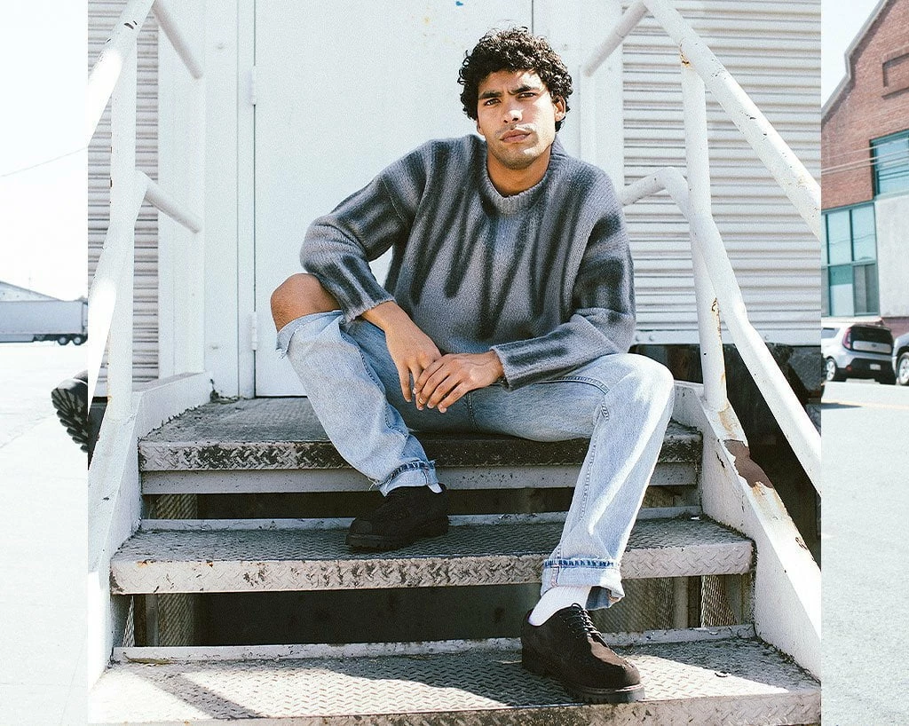 H1001 Black Suede Interlace T.U.K. RED Creeper