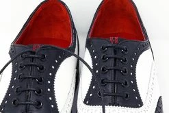 H2002 Black & White Leather Pointed T.U.K. RED Wingtip