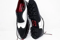 H2002 Black & White Leather Pointed T.U.K. RED Wingtip