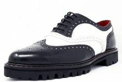H2002 Black & White Leather Pointed T.U.K. RED Wingtip