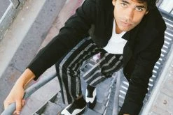 H2002 Black & White Leather Pointed T.U.K. RED Wingtip