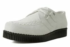 F9811 Cream Suede Viva Low D-Ring Interlace Creeper