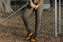 F9941 Black TUKskin™ & Orange Suede Saddle Oxford Women