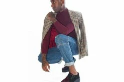 V9973 Black & Burgundy Leopard D-Ring Mondo Creeper