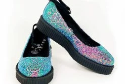 A9825L Multi-color Glitter Pointed Mary Jane Women