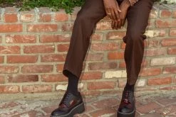 A9886 Black & Burgundy Double Decker Brogue Women