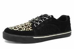 A9927 Black Suede & Leopard Quilted Interlace Sneaker Men