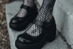 T2302L Black Bubble Anarchic Mary Jane Platform