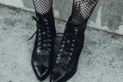 T2300L Black Victorian Anarchic Pointed Boot