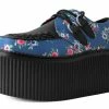 S3040 Women Blue Floral D-Ring Stratocreeper