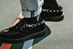 SA02 Eyelet Black Bondage Shoe Straps