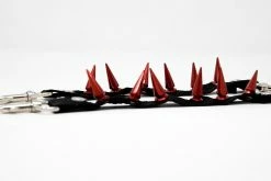 SA14 Spiked Red Bondage Shoe Straps Vegan