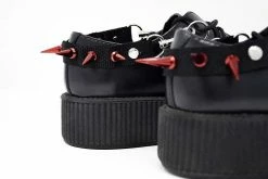 SA14 Spiked Red Bondage Shoe Straps Vegan