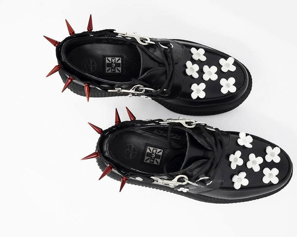 SA14 Spiked Red Bondage Shoe Straps Vegan