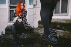 T2269 Black TUKskin™ Brogue Mary Jane Women