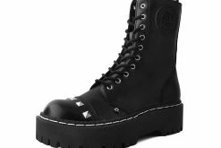 T2296 Black 10-Eye Spiked Anarchic Dino Boot
