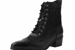 T2300L Black Victorian Anarchic Pointed Boot