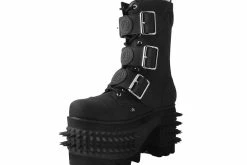 T2304 Black 3-Buckle Anarchic Hellraiser Boot