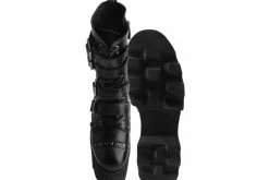 T2305 Black 4-Buckle Anarchic Moto Boot