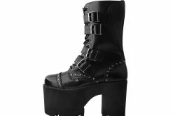 T2305 Black 4-Buckle Anarchic Moto Boot