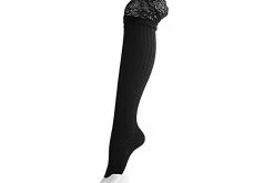 TSK1003 Women Black Lace Thigh High Sock