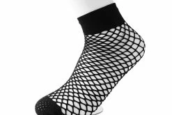 TSK1016 Black Fishnet Crew Sock Vegan