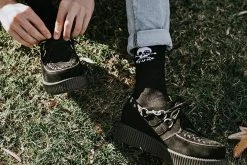 TSK1035 Black T.U.K. Skull Logo Men’s Sock