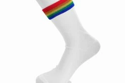 TSK1041 Vegan White Sheer Rainbow Sock