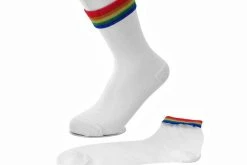 TSK1041 Vegan White Sheer Rainbow Sock