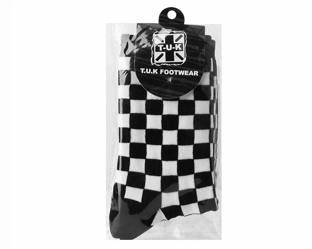 TSK1046 Black & White Checker T.U.K. Men’s Sock