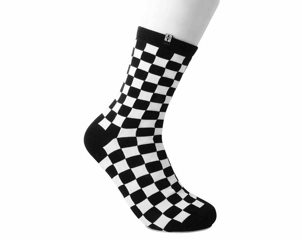 TSK1046 Black & White Checker T.U.K. Men’s Sock