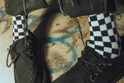 TSK1046 Black & White Checker T.U.K. Men’s Sock