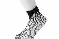 TSK1052 Black Fishnet & Bow Women’s Sock