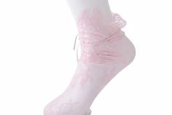 TSK1059 Pink Lace Ribbon Women’s Sock