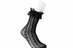 TSK1069 Black Lace Crew Sock