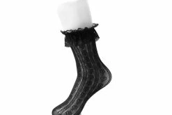 TSK1069 Black Lace Crew Sock