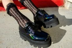 TSK1069 Black Lace Crew Sock