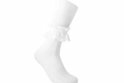 TSK1070 White Lace Crew Sock Women