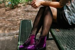 TSK1081 Vegan Black Spandex Crew Sock