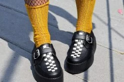 TSK1086 Vegan Mustard Lettuce Trim Lace Sock