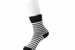 TSK1097 Womens Black White Stripe Sock