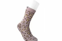 TSK1099 Vegan Leopard Khaki Crew Sock