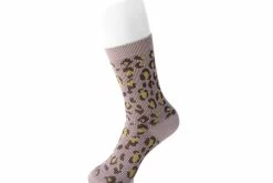 TSK1099 Vegan Leopard Khaki Crew Sock