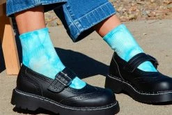 TSK1101 Tie-Dye Women's Light Blue Ankle Sock