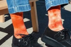 TSK1111 Tie-Dye Tangerine Women's Crew Sock Vegan