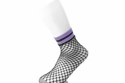 TSK1122 Multi-color Band Fishnet 5-Pk Sock Women